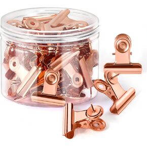 36Pack Push Pins Clips Rose Gold Bulldog Clips with Thumb Tacks Metal Push Pin Clothes Pins for Cork Board Bulletin Board Wall