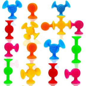 Suction Cup Toys Bath Toys - 12 Pcs Sensory Suction Bath Toys for Toddler Kids, Suction Fidget Toys Textured Bath Toys for Travel