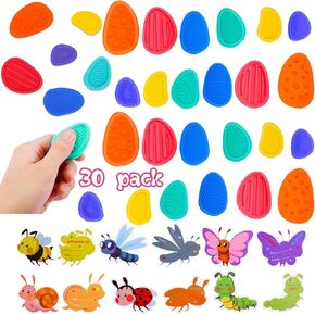 CWLAKON Valentines Day Cards for Kids School, 30 Pack Fidget Toys Sensory Stone, Valentines Cards for Kids Classroom, Valentines Day Gifts for Kids Class