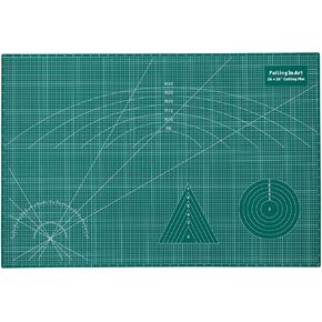Falling in Art Self Healing Cutting Mat, 24x36" Cutting Mats for Sewing, Double-sided 5-Ply Fabric Cutting Board for Crafting, Quilting and Sewing Projects, Green