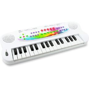 Boley Electronic Toy Keyboard for Kids - 22 Demo Songs Mini Piano for Boys and Girls - آلة موسيقية ذات مفاتيح واقعية ، نغمة ، باس ، إيقاع - طفل آمن - الأعمار 3 وما فوق