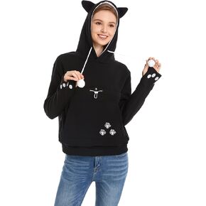 للجنسين Big Pouch Hoodie Long Sleeve Fleece Pet Dog حامل الكلب الناقل Sweatshirt ...