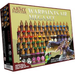 The Army Painter Warpaints Air Mega Set - Non-Toxic Water Based Airbrush paint set – paint and primer for Tabletop Roleplaying, Boardgames, and Wargames Miniature Model Painting