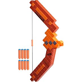 Nerf Minecraft Bow Dart Blaster, Pull-Back String Priming, 8 Nerf N1 Darts Compatible Only with Nerf N1 Dart Blasters, Ages 8+