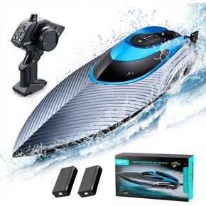 4DRC RC Boat,30+MPH,2.4GHz Remote Control Boat for Adults Kids Enthusiasts,RC Speed Boat with LED Lights for Pools&Lakes, Speed Boat Toy for Adults Boys&Girls,Blue