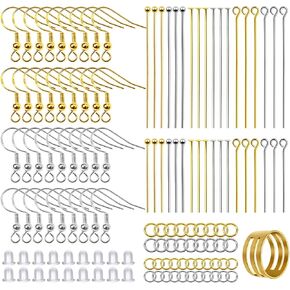 TOAOB 2200 Pieces Earring Making Supplies Kit with Fish Earring Hooks Earring Backs Jump Rings and Head Pins for Jewelry Making Supplies