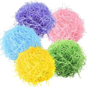 5 Bags 3.3 lbs Easter Grass Easter Basket Stuffers 5 Colors Easter Basket Grass Filler Shred Paper Grass for Gift Packaging Easter Egg Wedding Spring Party Decorations in Kuwait
