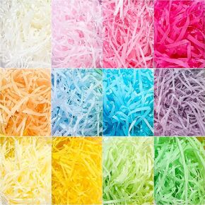 Chuangdi 1.3 lb Paper Shred Packing Grass 600 g 21 oz Graduation Multicolor Filler Raffia Grass Basket for DIY Gift Wrapping Basket Filling Birthdays Weddings Party Decoration