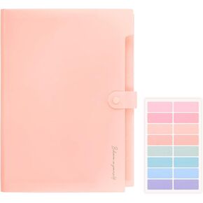 Expanding File Organizer, Accordion File Folder with 8 Pockets, Portable Folders for Documents, Cute File Folder with Labels, Folder Organizer for School Office Supplies, A4 Size, Blue