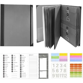 Document Organizer, Important Document Organizer, in Case I Go Missing Binder, if i Die Binder Organizer, Estate Planning Organizer, File Organizer for Paper, Office and School, Work (1, Grey)