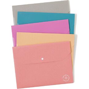 U Brands U-Eco Poly Document Holders, Set of 10, Assorted Brights, Single Pocket, Letter Size (6601U01-12)