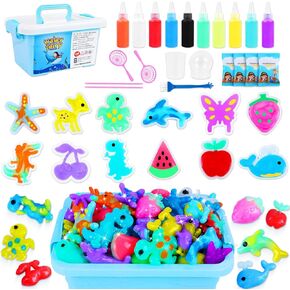 Magic water gel kit,Aqua Fairy Water Gel Kit,Magic water kit,Water gel kit,Magic elf water toy,Aquafairy kit with 10 Magic gels,12 Shape models (Random), Christmas Gifts,birthday gift,party favors