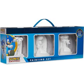 Sonic The Hedgehog Paint Your Own Figures Set of 3 for Kids Teenagers DIY Crafts Art Set Knuckles Amy - Gifts for Gamers