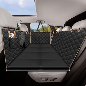 Dog Car Seat Cover for Back Seat, Back Seat Extender for Dogs Hard Bottom,Waterproof Anti-Scratched Dog Hammock for Car, Anti-Slide Dog Bed for SUV, Truck Black in Kuwait