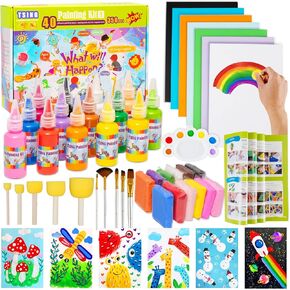 Arts and Crafts for Kids - 40 Creative Painting Arts 350+pcs Painting Kits Ages 5-10 Year Old Girls & Boys - Art Supplies Set - Gift Ideas for Drawing Beginners Activity Toys