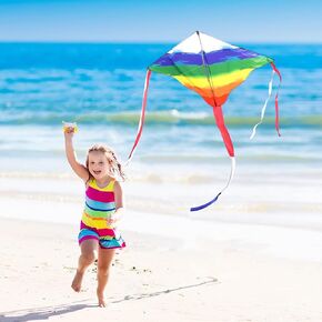 Simxkai Kite للأطفال البالغين ، من السهل الطيران ، أفضل دلتا طائرة طائرة طيبة للأطفال المبتدئين الصغار ، سلسلة متينة طائرة ورقية C/W 300ft