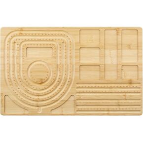 hobbyworker Bamboo Beading Board, Bamboo Jewelry Design Board for Jewelry Necklace Making, Beading Trays Jewelry Design Mats for Jewelry Making DIY Design (Necklace 4)