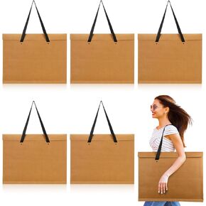 5 Pcs Art Portfolio Bag 17 x 22 Inch Paper Portfolio Folder with Handle Poster Storage Bag for Artwork Portfolio Art Organizers and Storage Art Supply Bag for Poster Bulletin Boards Painting