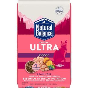 Natural Balance Original Ultra Indoor Chicken & Salmon Meal Cat Food, Dry Food for Indoor Adult Cats, 15-lb. Bag(Pack of 1)