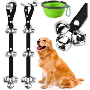 BLUETREE Dog Bells to Go Outside Dog Door Bell Premium Quality Buckle Adjustable Dog Bell Dog Attached to doorknob or Anywhere Near The Door, Length and Height Adjustable
