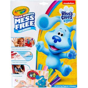 Crayola Blues Clues Color Wonder, 18 Mess Free Coloring Pages & 5 No Mess Markers, Gift for Kids