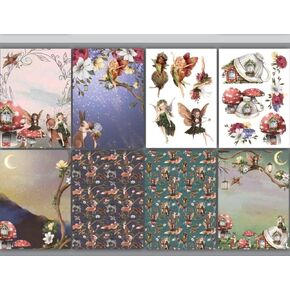 CrafTreat Fairy Decoupage Paper for Crafts - Fairy Garden - Size: A4 (8.3 x 11.7 Inch) 8 Pcs - Angel decoupage Paper for Scrapbooking - Decorative Paper for decoupage - decoupage Paper with Angels