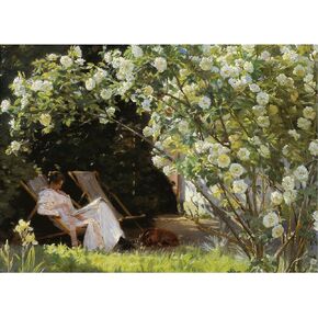 Reading Under The Roses Rice Paper, 11.5 x 16 inch (1pc) - Mulberry Paper for Decoupage Furniture Print Crafts