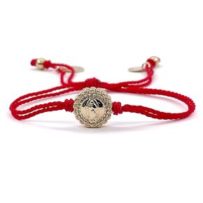 Our Lady of Guadalupe Charm Coin Medal on Adjustable Red Cord Wrist Adjustable Bracelet (Red) (Our lady Of Guadalupe)
