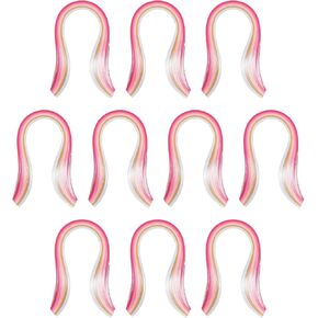 PATIKIL 1200pcs Rainbow Quilling Strips Paper 1/8"(3mm) 15" Origami Paper Quilling Strip for Art DIY Hand Craft Christmas, Gradient Pink