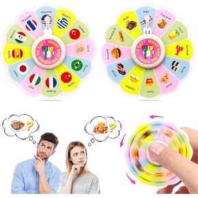 Valentines Day Gifts for Him Her Women Men, Fidget Spinners Food Decision Wheel Fun Meal & Snack Picker for Parties & Family, Date Night Ideas for Couples Boyfriend Girlfriend Husband Wife Small Gifts