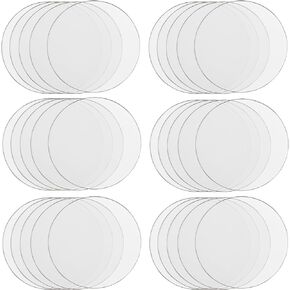 30 Pcs 2.5" Clear Acrylic Discs Ornament Blanks Transparent Round Acrylic Disk for DIY Art Crafts Wedding School Projects
