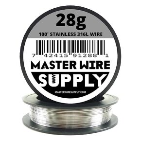 Stainless Steel 316L - 100' - 28 Gauge Wire - 100ft - 0.32mm - 0.013in - Made in USA - Master Wire Supply
