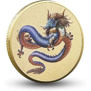Chinese Holy Dragon and Traditional Auspicious Lucky Coin for Lottery Ticket Scratching - Attract Good Fortune - Good Luck Challenge Coin