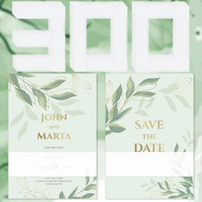 yexiya 300 pcs شفاف أبيض أبيض نطاقات البطن ل 5 × 7 دعوة فرقة Vellum ، DIY الزفاف الزفاف دش الأظرف التفاف ، عيد الحب