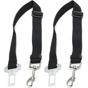 Car Dog Leash - Best Dog Seat Belt (2 Pack) Car Harness Attachment for Dogs - Adjustable Dog Restraints Seatbelts for Cars (17.5in - 26in)