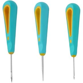 3 Pcs Blue Punch Needle Wick for Candle Making, Round Hole Candle Punch Wicking Needle Tools, Punch Needle Candle Wick Tool for Silicone Molds Making, Candle Making Kits