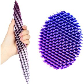 Fidget Worm Toy, Real 3D Printed Fidget Toys For Adults & Kids, Cute Worm Fidget Toy For Anxiety And Stress Relief, Stretchy Elastic Mesh Desk Fidgets Stress Toy For Silent Squeeze (Red Blue Gradient)