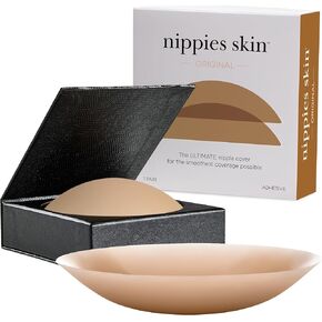Nippies Nipple Covers for Women - Added Lift Adhesive Silicone Nipple Pasties - Reusable Sticky Breast Covers - Coco, Small