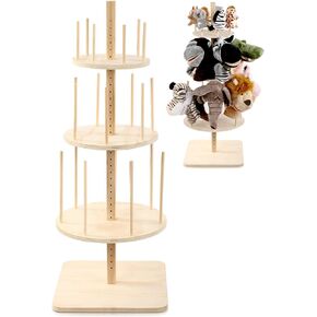 3 Layer Puppet Stand 30 Inches Wooden Puppet Tree Display Holder Storage Rack