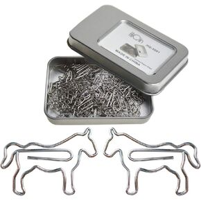 Cute Paper Clips Horse, Animal Shaped Page Marker for Office School Supplies - Gift Idea 30 Counts (1 Box Pack)