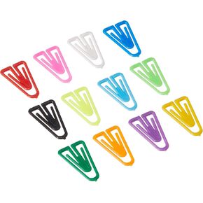 Plastiklips Paper Clips Medium Size 500 Pack ASSORTED Colors (LP-0300)