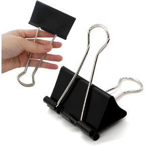 3 Inch Jumbo Binder Clips(12 Pack), Extra Large Binder Clips Heavy Duty Paper Clamps for Office and Home Supplies, Black
