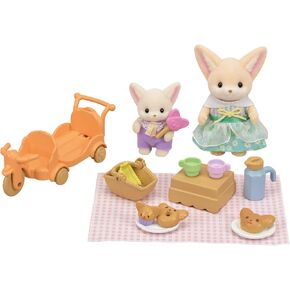 Calico Criters Sunny Picnic Set - Fennec Fox Sister & Baby ، Doll PlaySet مع شخصيات وملحقات
