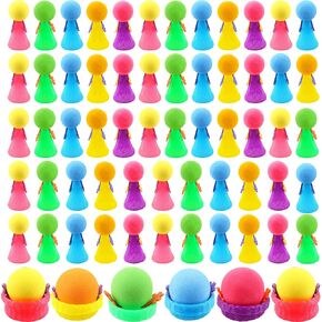 64 Pieces Jumping Spring Toys Cute Colorful Jumping Popper Spring Bouncy Launcher Toy for Goodie Bag Stuffers Stocking Stuffers Birthday Christmas Party Favors, Random Color