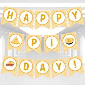 Happy Pi Day Banner Math Pi Banting Banner Funny Mathematical Pi Day Decorations Swallowtail Flag للأطفال
