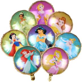 Princess Balloons Bouquet ，Princess Party Supplies Balloon Bouquet Decorations with 8 Princesses