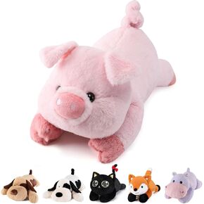 meowtastic Pig Weighted Stuffed Animals - 22 Inch 4.5 Pounds Weighted Plush Pig Stuffed Animals - Big Stuffed Pig Weighted Plush Pillow - Cute Plush Toys Gifts for Kids & Adults (22" 4.5 lbs)