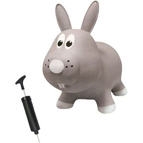 Award Winning Inflatable Toddler Safe Bouncing Grey Rabbit Plus Pump