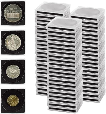 60 حالة عملة حزمة لجامع ، علبة عرض عملة بلاستيكية ، 20/25/35/35/40mm كوين حامل المفاجئة 2 × 2 بوصة ، مجموعة عملة معدنية من الفضة عرض حالات أكريليك لمستلزمات جمع العملة المعدنية in Kuwait