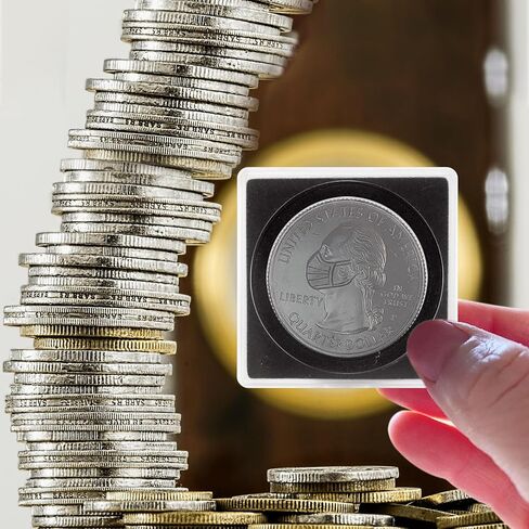 60 حالة عملة حزمة لجامع ، علبة عرض عملة بلاستيكية ، 20/25/35/35/40mm كوين حامل المفاجئة 2 × 2 بوصة ، مجموعة عملة معدنية من الفضة عرض حالات أكريليك لمستلزمات جمع العملة المعدنية in Kuwait